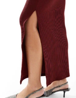 Pimkie Ribbed Maxi Skirt In Burgundy For Women Dark Red 10 Pimkie Ribbed Maxi Skirt In Burgundy For Women Dark Red -Cheap Fashnado Store 207501688 3