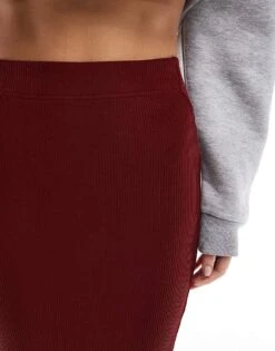 Pimkie Ribbed Maxi Skirt In Burgundy For Women Dark Red 12 Pimkie Ribbed Maxi Skirt In Burgundy For Women Dark Red -Cheap Fashnado Store 207501688 5