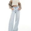 Pimkie Wide Leg High Waist Jeans In Light Blue For Women -Cheap Fashnado Store 207515006 1 lightblue