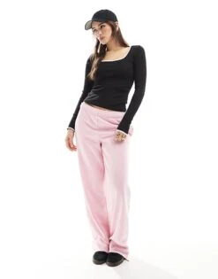 Pimkie Contrast Trim Square Neck Top In Black And White For Women -Cheap Fashnado Store 207637733 4