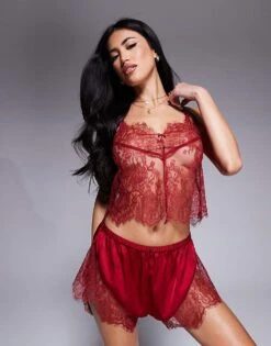 Boux Avenue Lace Cami And Short Set In Red For Women 9 Boux Avenue Lace Cami And Short Set In Red For Women -Cheap Fashnado Store 207773904 3