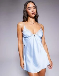 Boux Avenue Bridal Satin Chemise In Blue For Women 10 Boux Avenue Bridal Satin Chemise In Blue For Women -Cheap Fashnado Store 207774249 1 blue 1