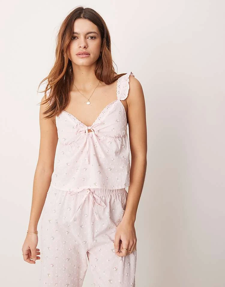 Boux Avenue Cotton Cami And Trouser Set In Pink For Women 4 Boux Avenue Cotton Cami And Trouser Set In Pink For Women - Image 2