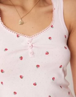 Boux Avenue Pointelle Strawberry Print Cami And Short Set In Pink For Women 9 Boux Avenue Pointelle Strawberry Print Cami And Short Set In Pink For Women -Cheap Fashnado Store 207774370 3