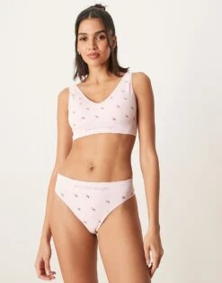 Boux Avenue Cherry Printed Thong In Pink For Women