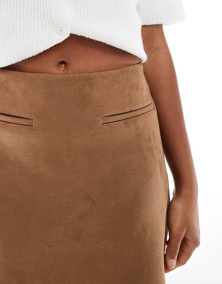 Pimkie Faux Suede Pocket Detail A-line Mini Skirt In Tan For Women 7 Pimkie Faux Suede Pocket Detail A-line Mini Skirt In Tan For Women - Image 5